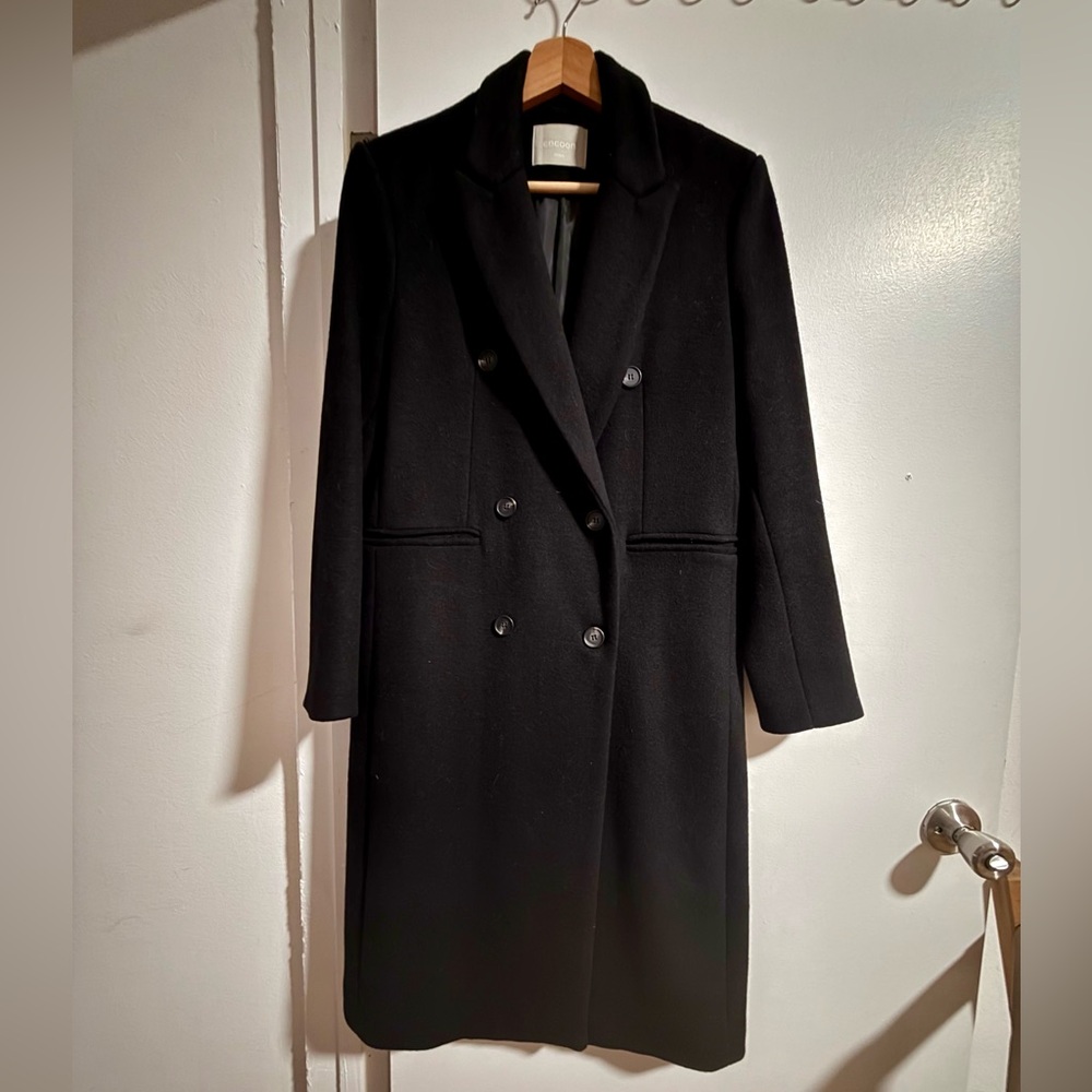 AVAILABLE IN JUNE NWOT Korean brand Elegant Black Double-Breasted Women's Coat
